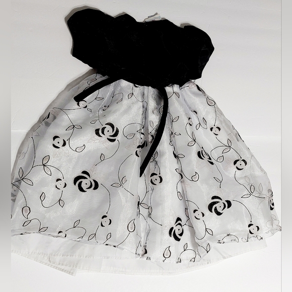 Marmellata Sparkle Dress 24 mo Black and white with‎ Roses - Picture 6 of 7